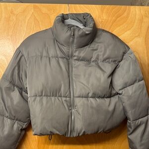 Meshki Cropped Puffer Jacket in gray